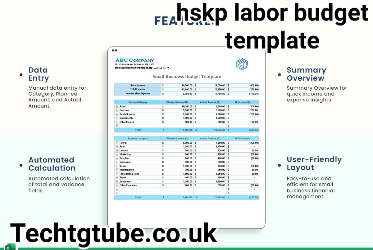 hskp labor budget template