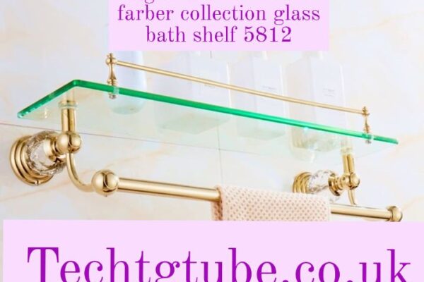 signature hardware farber collection glass bath shelf 5812