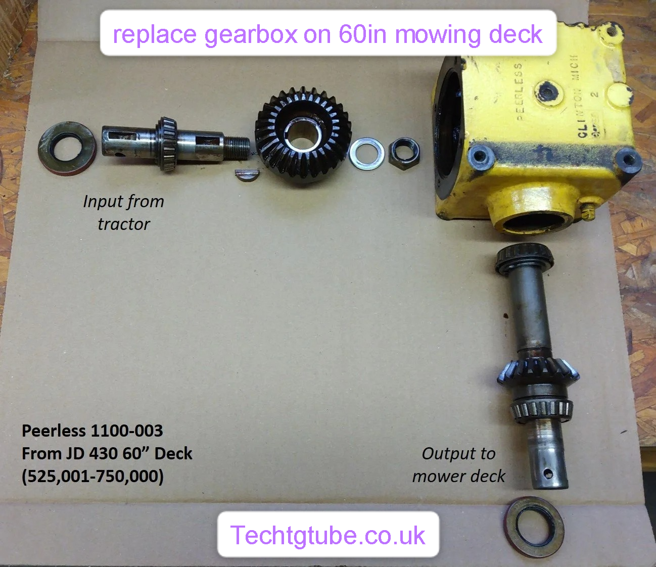 replace gearbox on 60in mowing deck